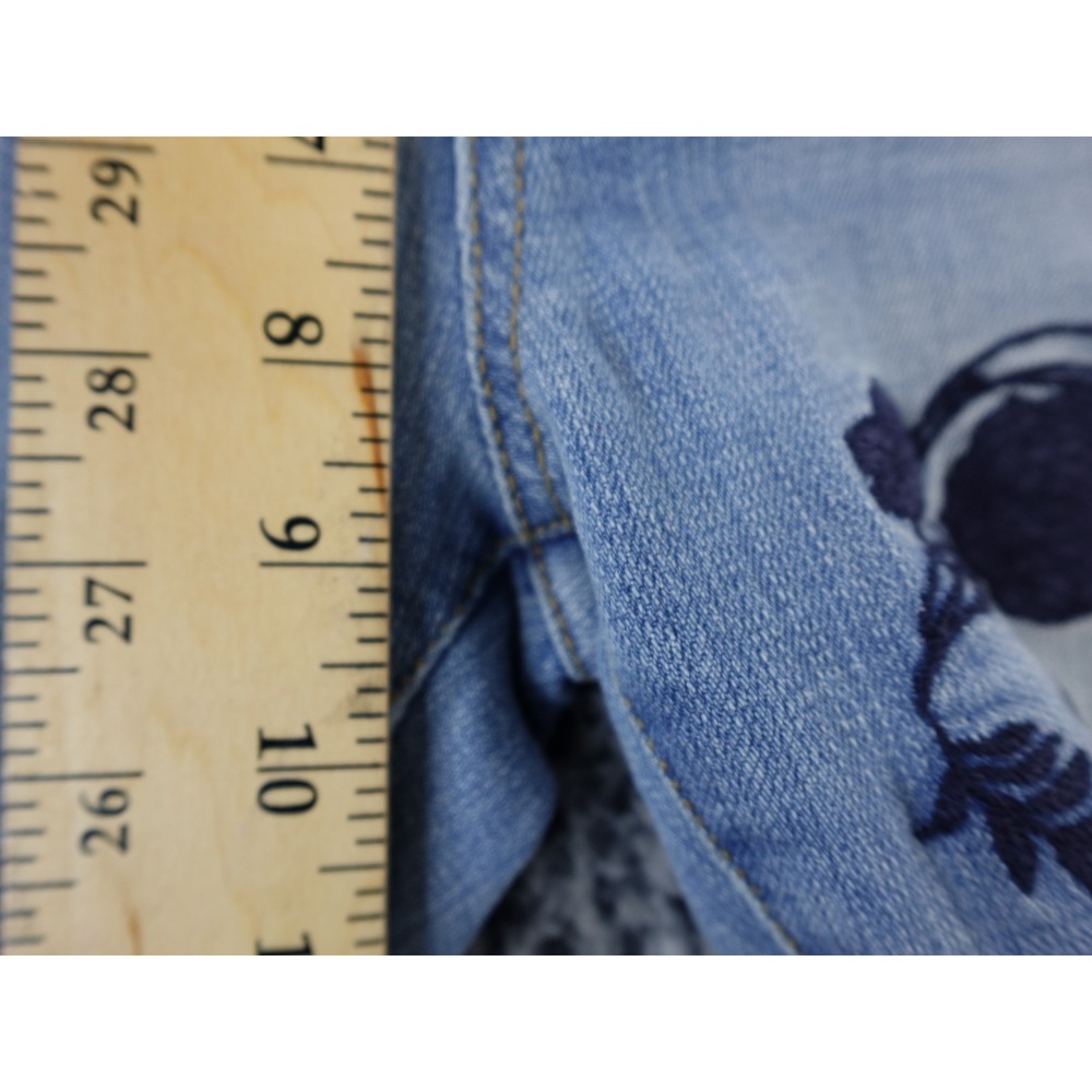 Pilcro‎ Hyphen 28 Womens Light Wash Embroidered Flower Skinny Jeans Size 28 - Picture 10 of 15